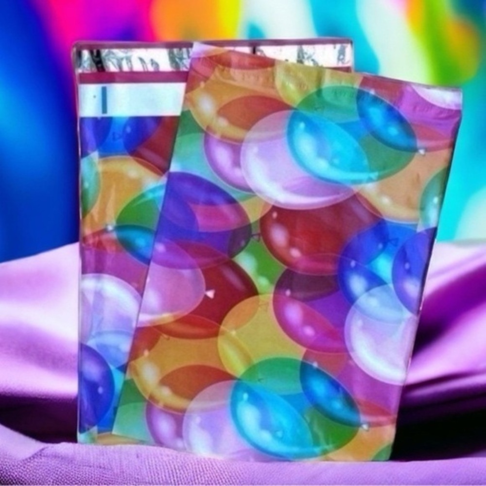 (10) 10x13 Birthday Balloons Poly Mailers